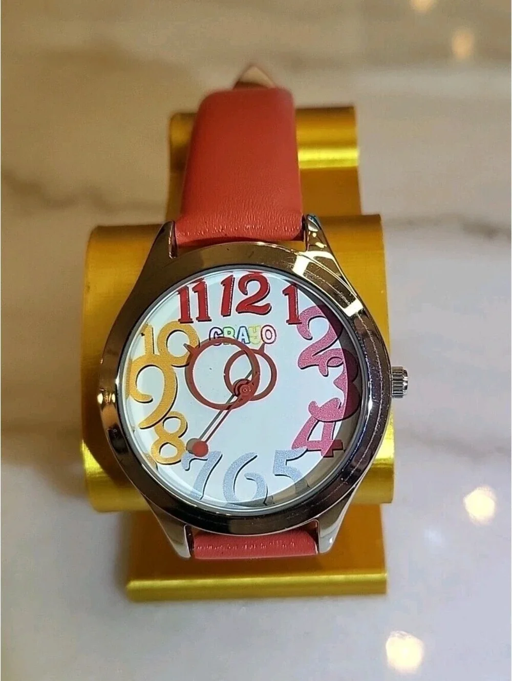 Crayo Crazy For Pastels Silver Tone Case 36 mm Band Watch Fits Up To 8